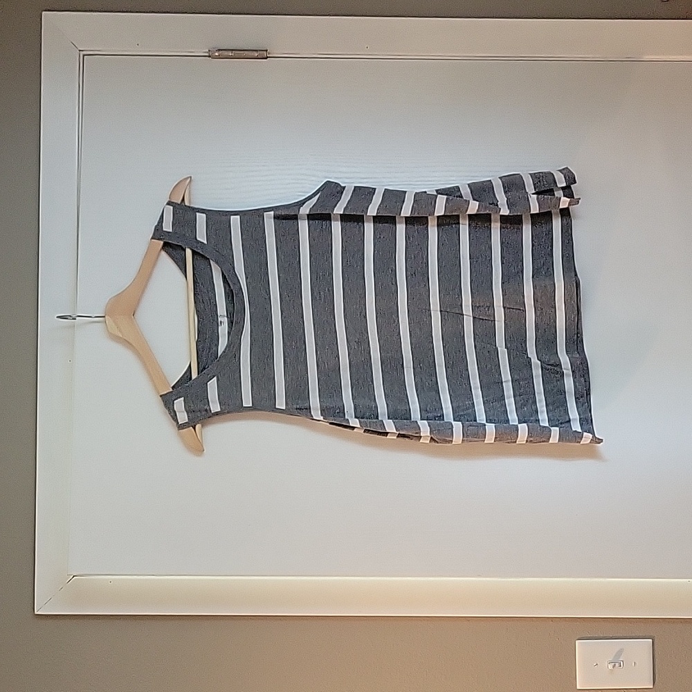 Gap Factory, grey and white striped, tanktop, women's size large.